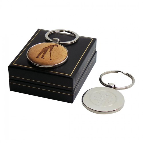 Golfer Wood & Silver Personalised Keyring Golfer Wood & Silver Personalised Keyring